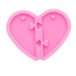 Interlocking Heart Necklace Mold, Heart Keychain Mold, Jewelry Making glitter epoxy - Silicone mold,Craft supplies,Resin Craft