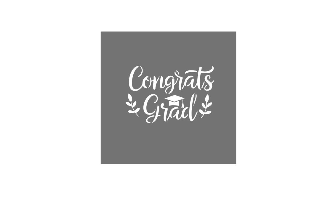 Congrats Grad Stencil – Graduation Cake Stencil, DIY Craft Template ...