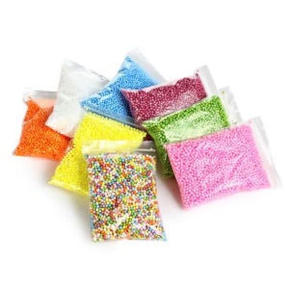Bright Colors Foam Beads for Slime, 2.5mm to 3.5mm, Craft Supplies