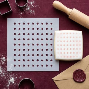 Strösselschablon för lönnlöv, strösselmaskin för Royal Icing för kakor och tårtor med kanadadagstema, 0,25 tum mini-lönnlövmönster