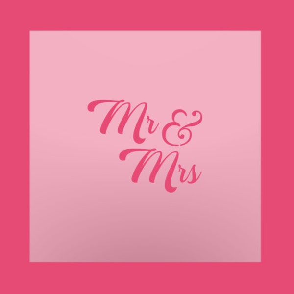 Mr and Mrs  Stencil - Wedding Stencil - Cookie Stencil - DIY Stencil - Reusable Stencil - Airbrush Stencil - mr & mrs cookie stencil