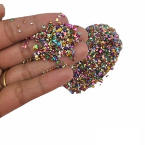Mix Copper Broken glass stones crystals, uv epoxy resin filler, diy craft nail art decoration, jewellery making, Craft Supplies