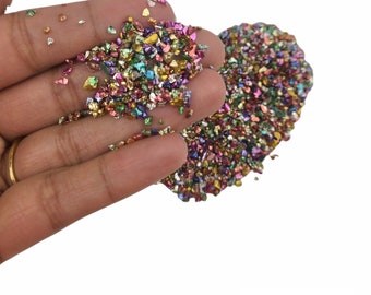 Mix Copper Broken glass stones crystals, uv epoxy resin filler, diy craft nail art decoration, jewellery making, Craft Supplies