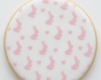Bunny Cookie Stencil - Spring Pattern - Easter Bunnies - Airbrush Stencil - Royal Icinig Reusable Stencil