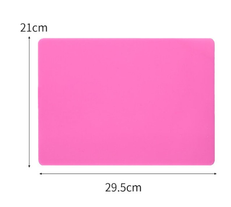 K&ouml;nnte beinhalten: Rosa Silikon-Backmatte mit den Ma&szlig;en 21 cm x 29,5 cm.