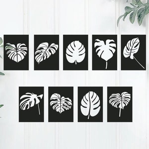 Monstera leaf stencils, 9 options  - Multipurpose Stencil  - Resuable Stencil