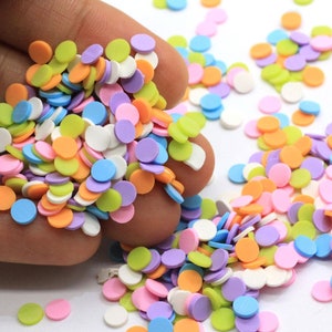 Pastel Polymer Clay Round Confetti Sprinkles, Round Polymer Clay Sprinkles, NON EDIBLE Fimo, Craft Supplies