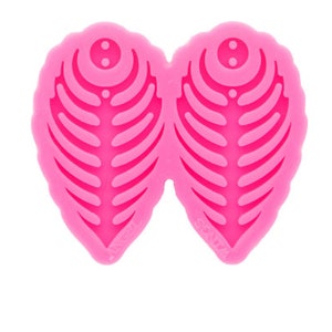 Shiny Peacock Feather Earring Mold, Silicone Mold, resin Mold