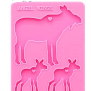 Reindeer Mold,Reindeer Family Keychain Mold , Moose Family Shape Silicone Mold , Reindeer Family Mold, Reindeer Family Resin Mold