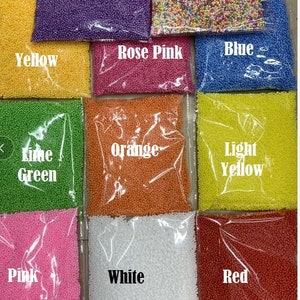 Bright Colors Foam Beads for Slime, 2.5mm to 3.5mm, Craft Supplies