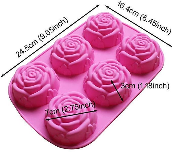 2 Pack Rose Flower Soap Molds Silicone 6 Cavities Flower Shapes Silicone  Molds for Soap Making Handmade Jelly Pudding Cake Baking Molds for for Soap