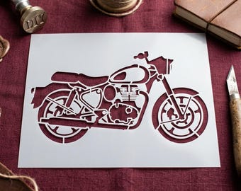 Motorcycle Stencil Motorbike Template for DIY Art Crafts Painting on Wood Canvas Metal Reusable Premium Mylar Hobbyist Sports Design
