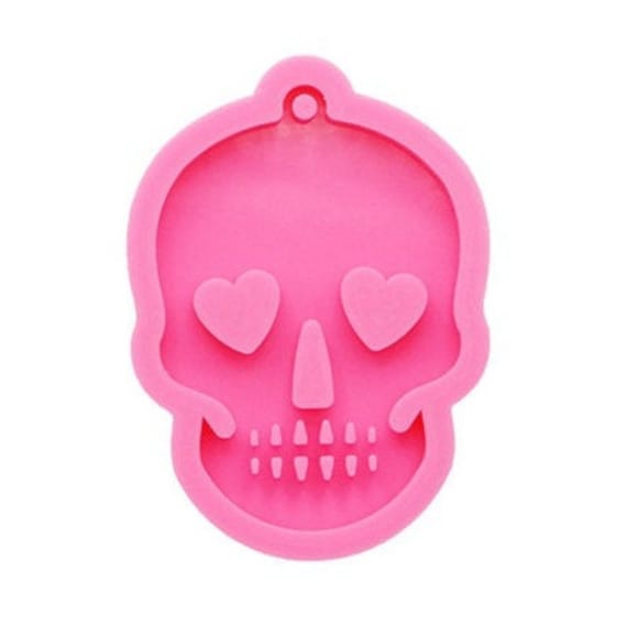 Shiny  Skull Silicone Keychain Mold - Skull Keychain Mold - Jewelry Making glitter epoxy - Silicone Keychain mold,Craft supplies,Resin Craft