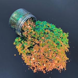 Gold Green Color Shifting Glitter, Solvent Resistant, Craft Supplies