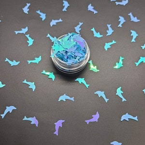 Paillettes en forme de dauphin, paillettes en résine, gobelet, paillettes artisanales, confettis dauphin