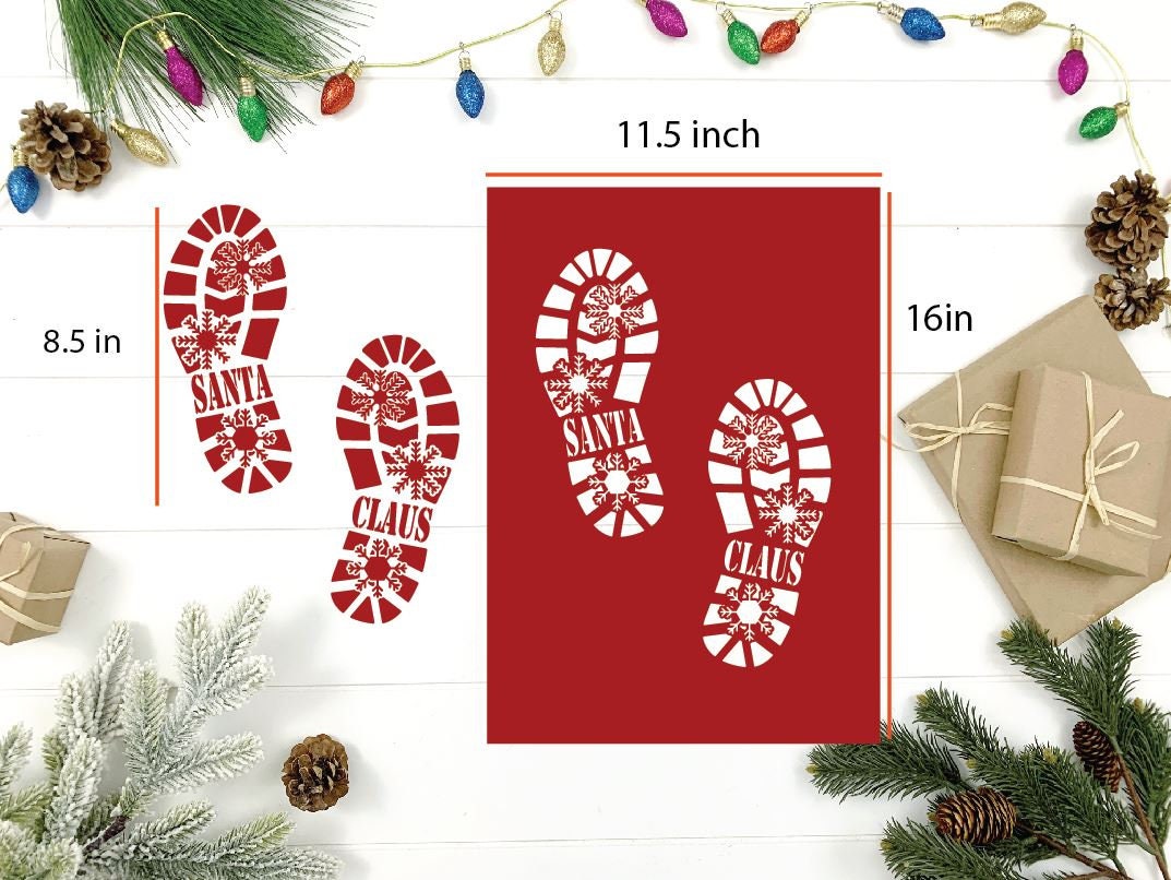 Santa Claus Boot Print Christmas Stencil Christmas Stencil Etsy