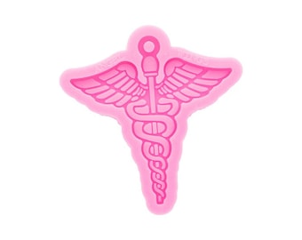 Shiny MD Medical Emblem Keychain Mold - Caduceus Silicone Mold - Resin Mold - Silicone Key Chain Mold,Craft supplies,Resin Craft,Resin Mold