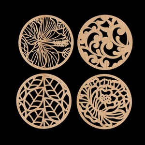 Set di 4 stencil in legno per pasta madre - Set di stencil per la cottura del pane - Taglio laser