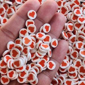 Valentine&#39;s Day Clay Sprinkles, Fimo Slices, Valentines day decor, NON EDIBLE, Craft Supplies