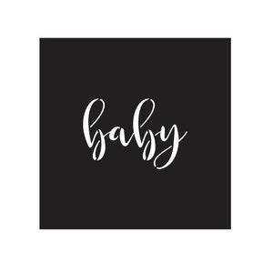 Baby Stencil - Reusable Baby Shower Stencil for Cookies & DIY Projects - Handwritten Design for Airbrushing - Perfect for Baby Celebrations!