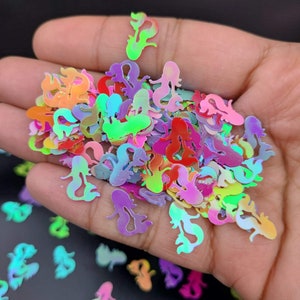 Paillettes en forme de sirène, mélange de paillettes de résine arc-en-ciel, gobelet, paillettes artisanales, confettis de sirène, fournitures de bricolage
