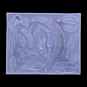 Shiny Feather Silicone Resin Mold, Resin, UV Resin, Resin Molds, Silicone Mold, Silicone Mold for Resin