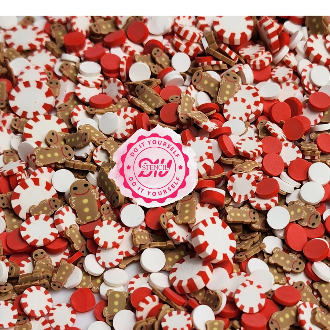 Gingerbread Mans Wonderland - Peppermint Fimo Sprinkle Mix for Festive ...
