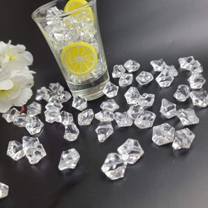 Clear Mini Ice Cube Cabochons - Crystal Transparent 11x14mm for Crafts, Parties, Decor, Slime Charms (Small), Craft Supplies,  NON EDIBLE