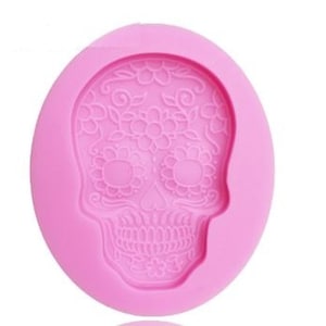 Sugar Skull Silicone Mold -  Sugar Skull Mold - Sugar Skull Silicone Resin and Fondant Mold - Day of the Dead Crafting and Baking Supplies