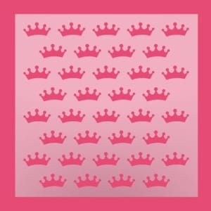 Kroonpatroonstencil - achtergrondkroonstencil - verspreide kronen - tiara - kroonprins - prinsessenkroon - DIY-stencil - patroonstencil