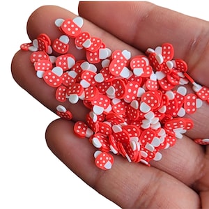 Mushroom Toadstool, Polymer Clay, Kawaii Fake Sprinkles, NON EDIBLE Fimo Fake Sprinkle Mix, Decoden, Craft Supplies