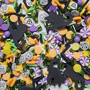 Halloween Spooky Polymer Clay Mix – DIY Craft Supplies for Slime, Resin Art, and Nail Designs, Craft Suppplies 10g Bag