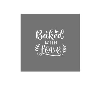 Baked with Love Stencil – Reusable Baking Stencil for Cookies, Cakes & Crafts