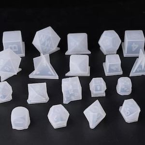 Dice silicone mold, 19 styles silicone mold for resin dice making, Dice mold set for Epoxy Resin and UV Resin