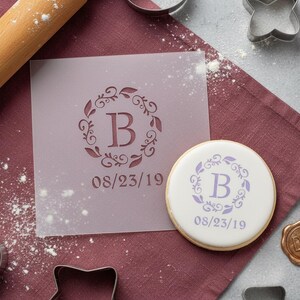 Custom Wedding Stencils - DIY Reusable Airbrush Monogram Cookie Stencil for Favors and Gifts