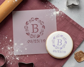 Custom Wedding Stencils - DIY Reusable Airbrush Monogram Cookie Stencil for Favors and Gifts
