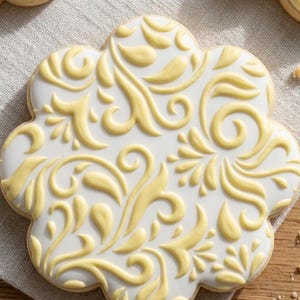 Motif floral orné de volutes pour biscuits, meubles et murs | Pochoir d'art bricolage réutilisable | Gabarit en mylar découpé au laser