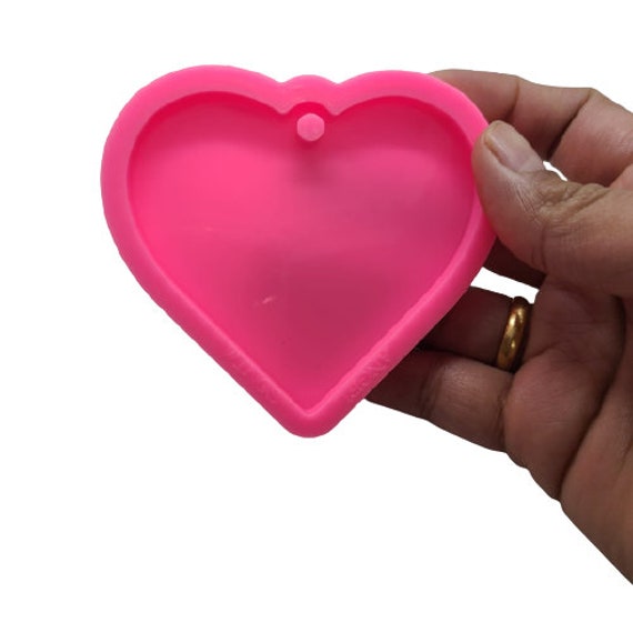 Shiny Love Heart Shape Silicone Molds For DIY Keychain Epoxy Resin Mold  Craft
