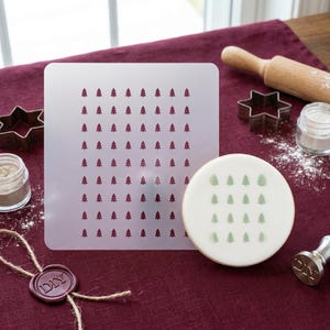 Pochoir à sprinkles sapin de Noël, sprinkles maison en glace royale pour biscuits, gâteaux et cupcakes, mini motif 0,25 po