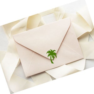 Palm Tree Stickers Summer Party Invites - Destination Wedding Stickers - Desert - Removable Vinyl - Party Invitations - Envelope Seals