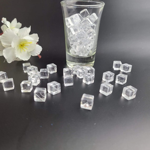 Resin CLEAR ICE CUBES, Crystal Clear Transparent Ice Cubes for Craft, Party  Decor Ice, Slime Charms, Ice Cube Cabochons, Diy Gift for Kids 