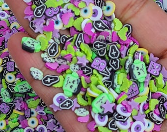 Monster Halloween Polymer Sprinkles Mélange, Fournitures créatives, Mélange pour Halloween, Mignons saupoudrages de polymère, Pâte polymère NON COMESTIBLESprinkles