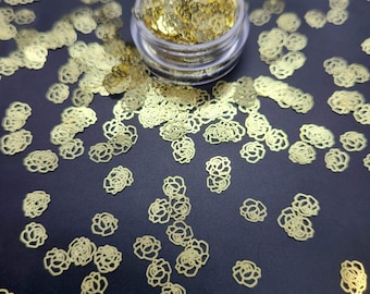Gold Rose Nail Art Slices, Craft Supplies