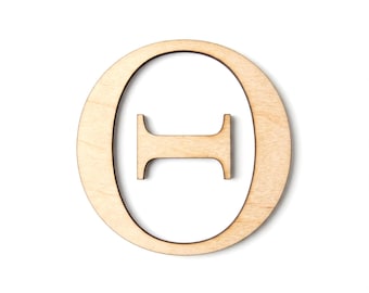 Laser Cut Wooden Theta Letter | Greek Life Decor | Sorority & Fraternity | College Wall Art