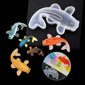 Gold Fish Silicone Mold- Shiny 3D Carp Koi Fish Resin Mold - Resin, UV Resin, Resin Molds, Silicone Mold, Silicone Mold for Resin
