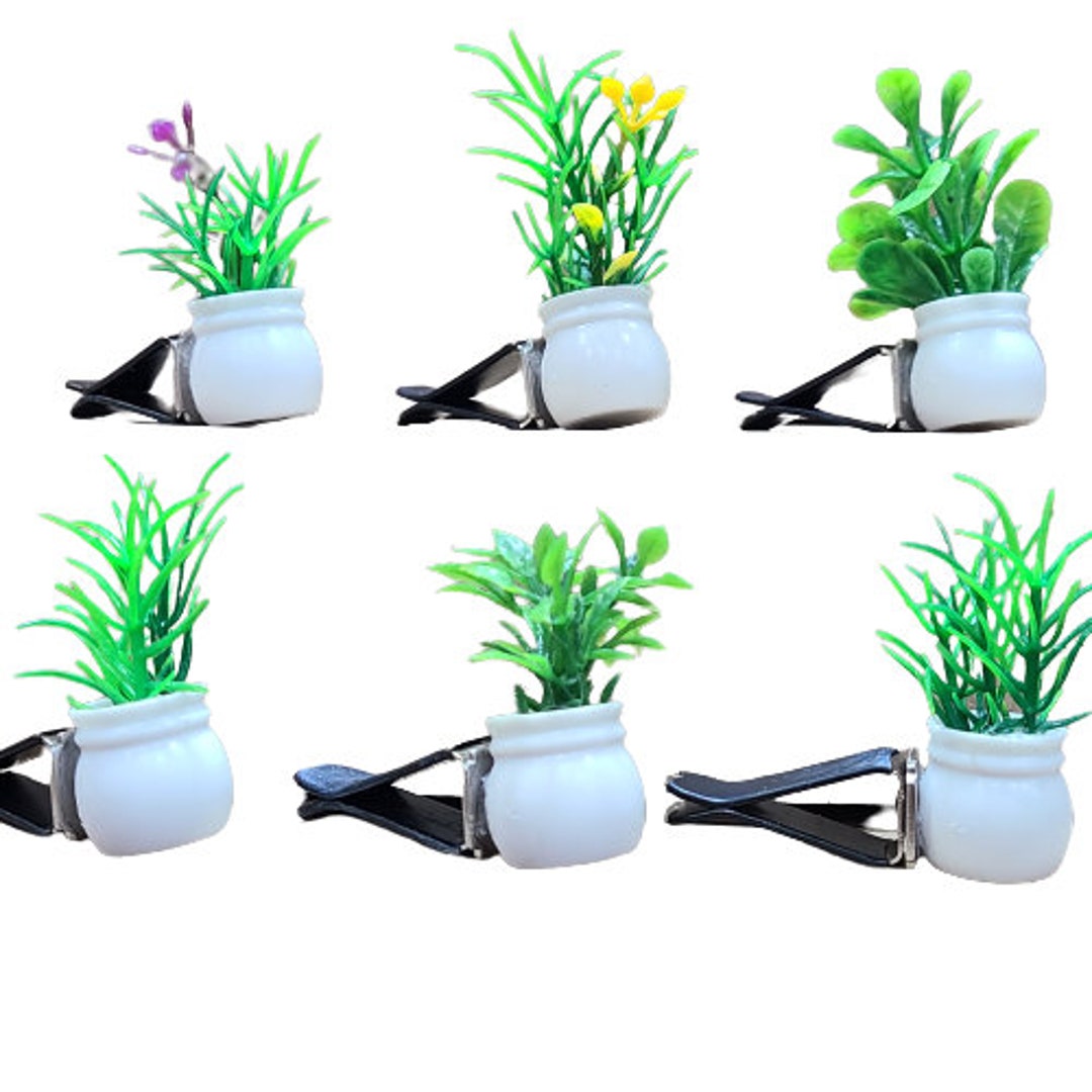 Artificial Mini Plants Car Vent Clips, Handmade Mini Plants Car Vent