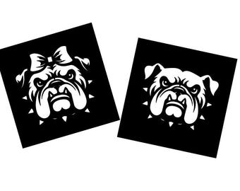 Bulldog Stencil English Bulldog Face Craft Template for Painting Walls Wood Canvas DIY Reusable Animal Mascot Mylar Stencil