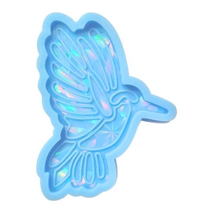 Holographic Hummingbird Keychain Mold, Resin Mold, Silicone Mold