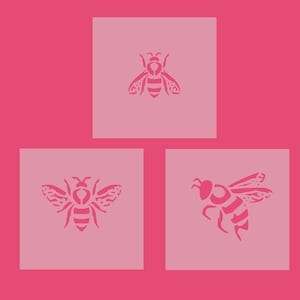 Bee Stencil Set for DIY Crafts - Set of 3 - Create Bee-autiful Art with Ease - Honeybees Stencil