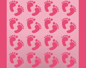 Stencil per biscotti con impronta di bambino: Mylar riutilizzabile, fai da te per baby shower